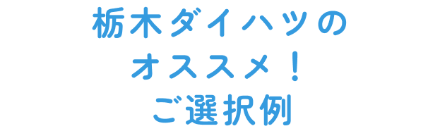 栃木ダイハツのオススメ！ご選択例